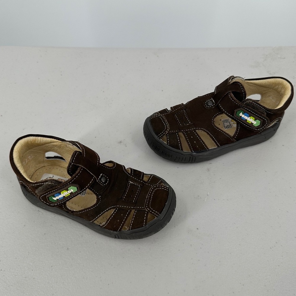 Mini Bombitas Kids 9c Brown Suede Fisherman Sandals Leather Closed toe 16‎ Mex